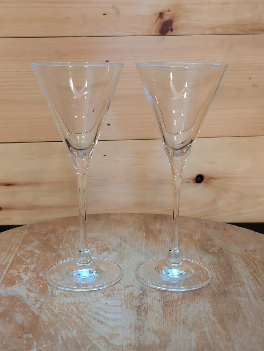 Grey Goose Etched Martini Glasses - Set of 2 - Grey Goose Logo Barware 7⅜
